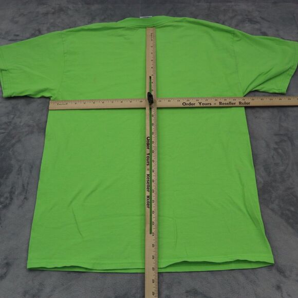 Piece Love Workout Shirt Men L Green Gildan Short Sleeve Crew Graphic Print T - Picture 4 of 15